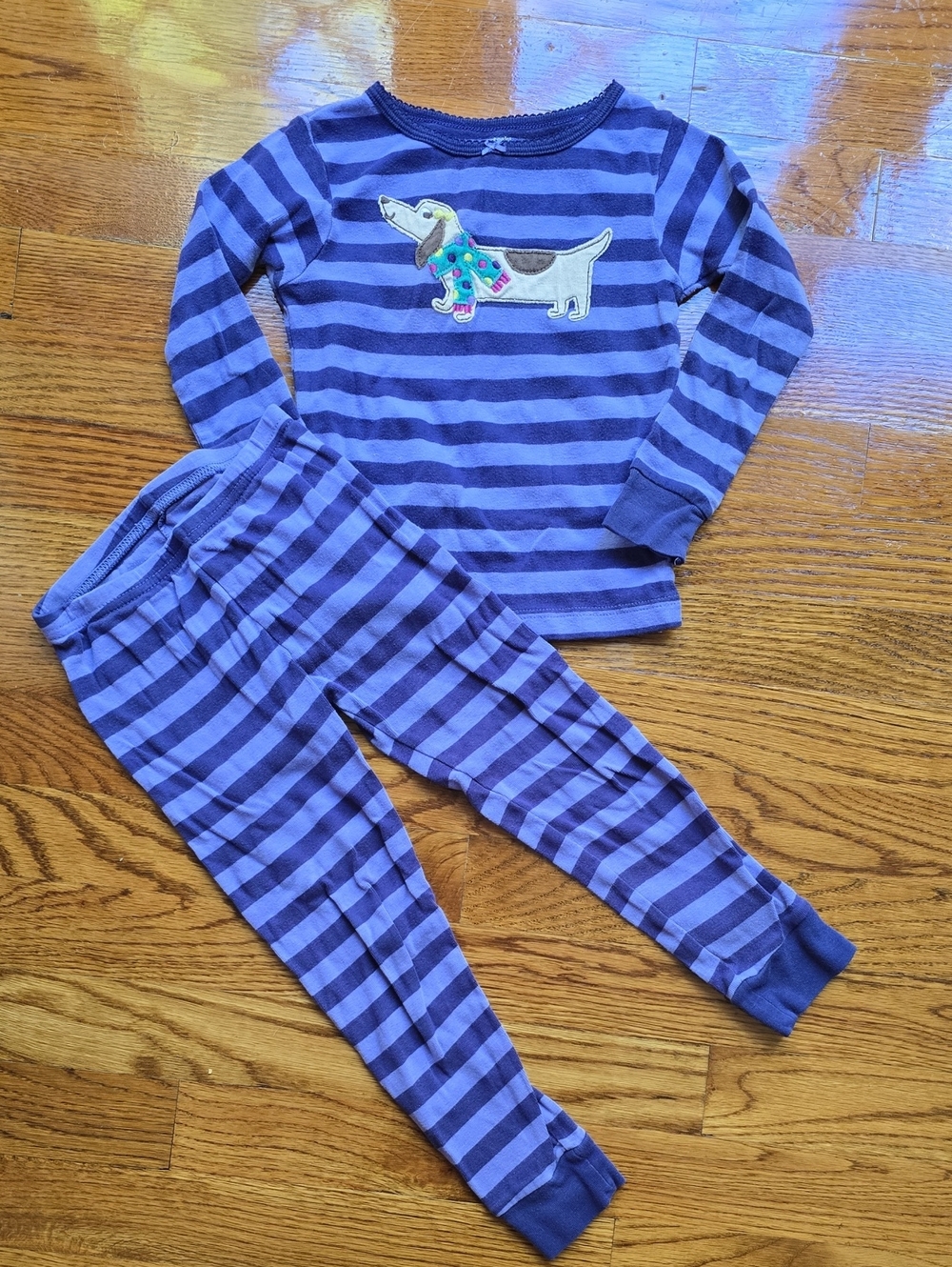 Carter's Purple Striped Dachshund Dog 🐶 Pajama Set